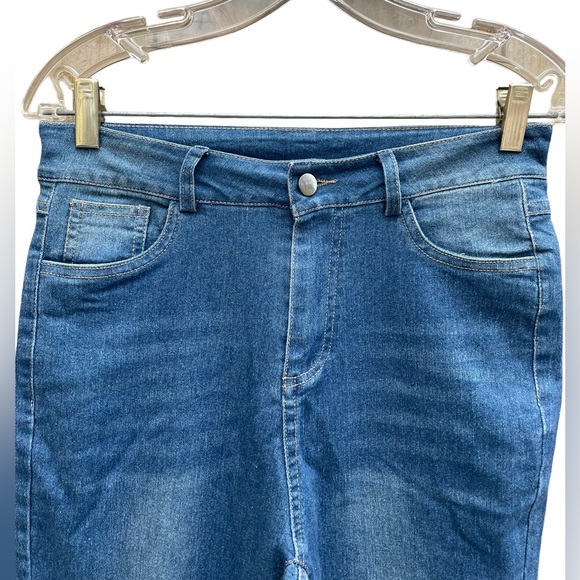 No Brand Lightweight Blue Denim Bootcut High Waist 5 Pocket Jeans Petite Length - Picture 4 of 9